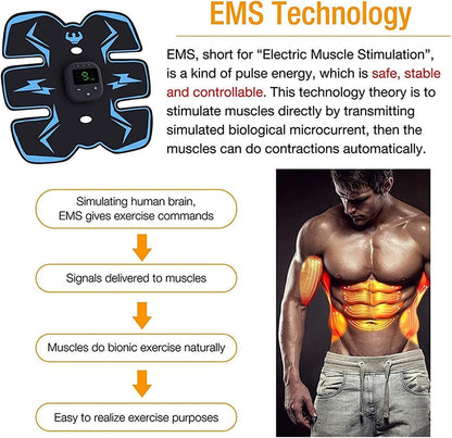 Entrenador abdominal EMS Belt ABS Fitness Estimulador de tóner muscular eléctrico