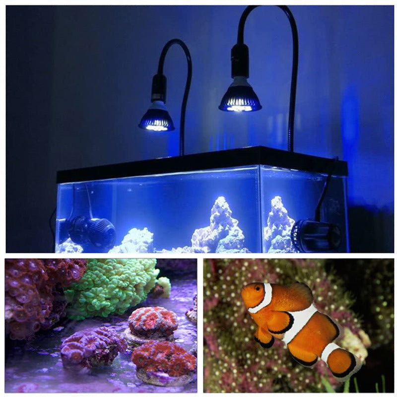 Luz LED para acuario PAR38, luz azul, 450-460nm, luz LED para pecera, luz para plantas acuáticas