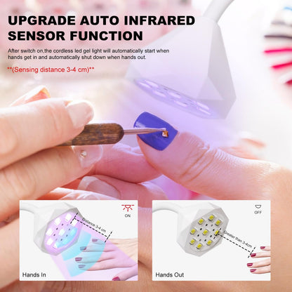 Mini Led Nail Lamp Smart Sensor Portable Rechargeable Gel LED UV Nail Lamp for Home Nail Salon