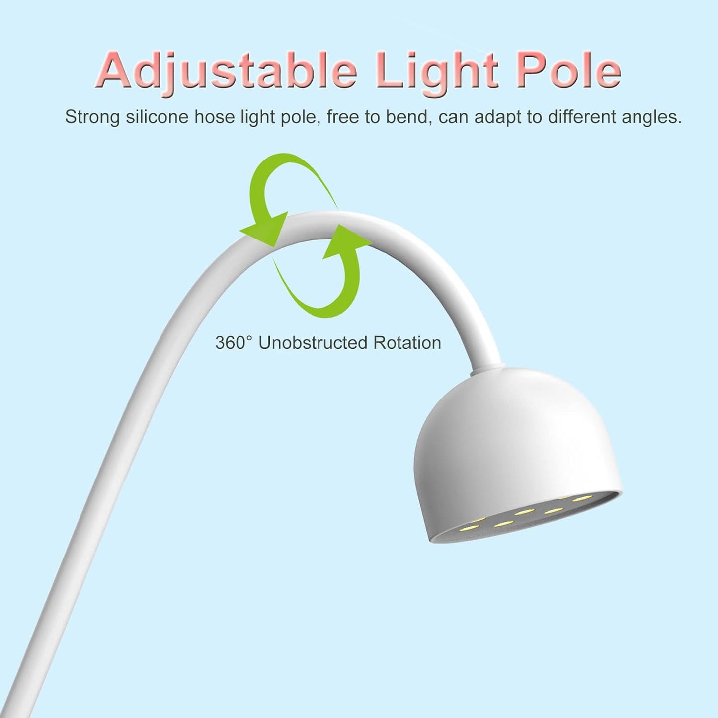24W Mini Nail Lamp 360° Rotatable Nail Dryer Quick Dry uv Light for Nails Gel Gooseneck