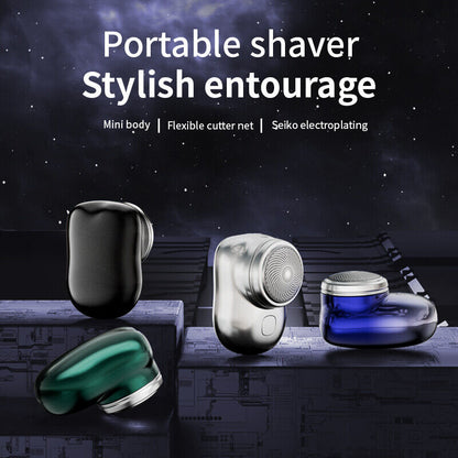 Mini afeitadora eléctrica portátil USB para hombres, maquinilla de afeitar, recortadora de barba