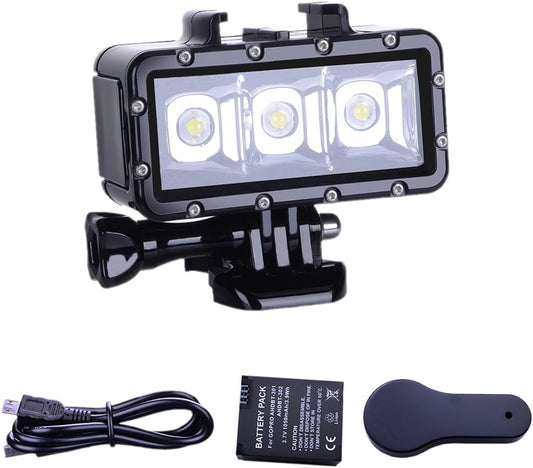 Luz de buceo impermeable regulable de alta potencia, luz LED para vídeo, luz nocturna de relleno, luz subacuática