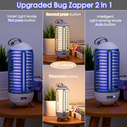Wireless Electric Bug Zappers Battery Powered Rechargeable Insect Fly Traps Fly Zapper for Home Backyard Camping Patio