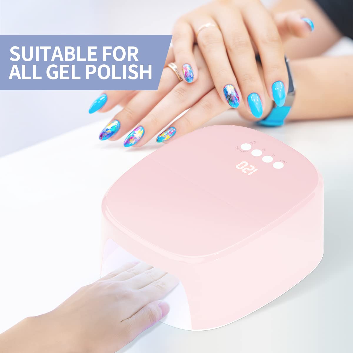 60W Professional LED Nail Lamp for Curing Nail Polish and Have USB Port for Charging Phone and Nail Drill