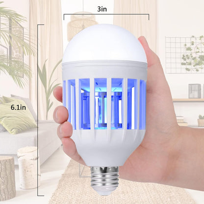 2 in 1 Bug Zapper Light Bulb Mosquitoes Killer Lamp Led Electronic Insect & Fly Killer, Porch Light for Entryway, Doorway, Corridor, Balcony and Patio