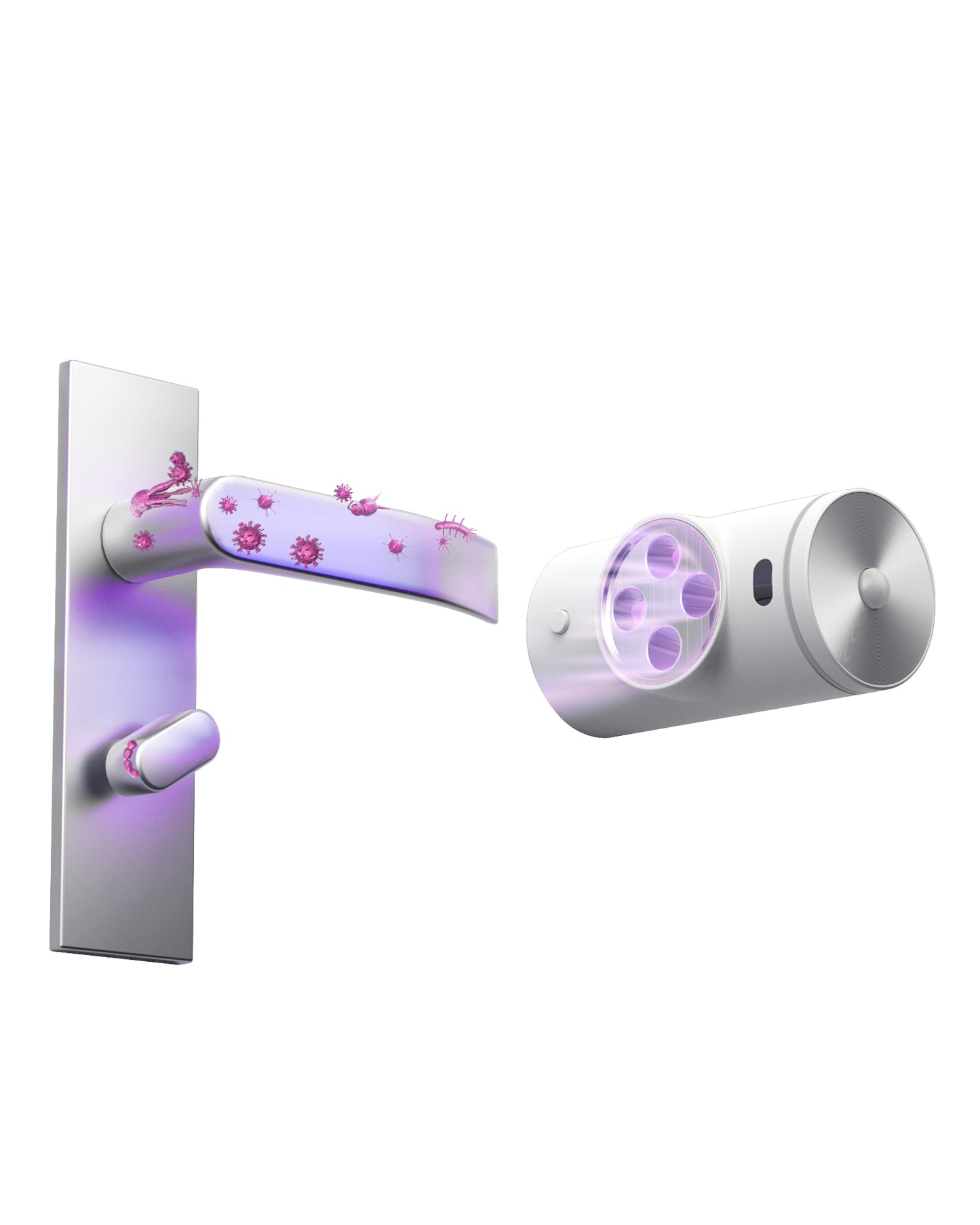 UV Light Sanitizer for Door Handle Lever UVC Sterilizer for Doorknob Dinsinfection Rate Rechargeble Ultraviolet Cleaner for Door Handle Lever Kills Virus & Germs