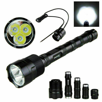 Super Bright Tactical LED Flashlight Lamp Torch+Pressure Switch+Mount Gun 6000LM