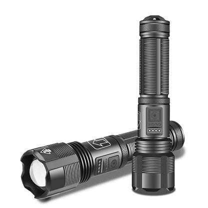 Telescopic Zoom XHP50 Lamp Beads Power Display USB Aluminum LED Flashlight