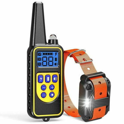 2600FT Remote Dog Shock Training Collar Rechargeable Waterproof LCD Pet Trainer