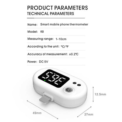 USB Mobile Phone Thermometer Portable USB Mini Infrared Fever Test
