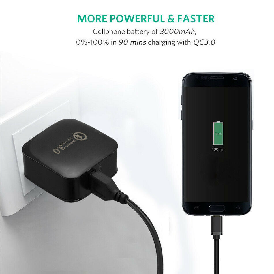 Quick Charge 3 18W Fast QC 3.0 USB Charger USA Adapter For iPhone Android