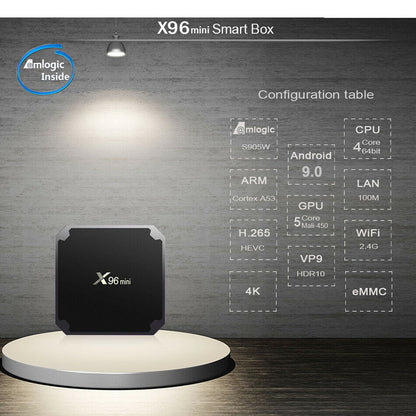 X96 MINI Android 9.0 Pie Smart TV Box Quad Core Ultra HD WIFI HD Media Player
