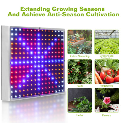 225 LED crecen luces bombillas de luz UV planta hidropónica interior crecimiento vegetal espectro completo