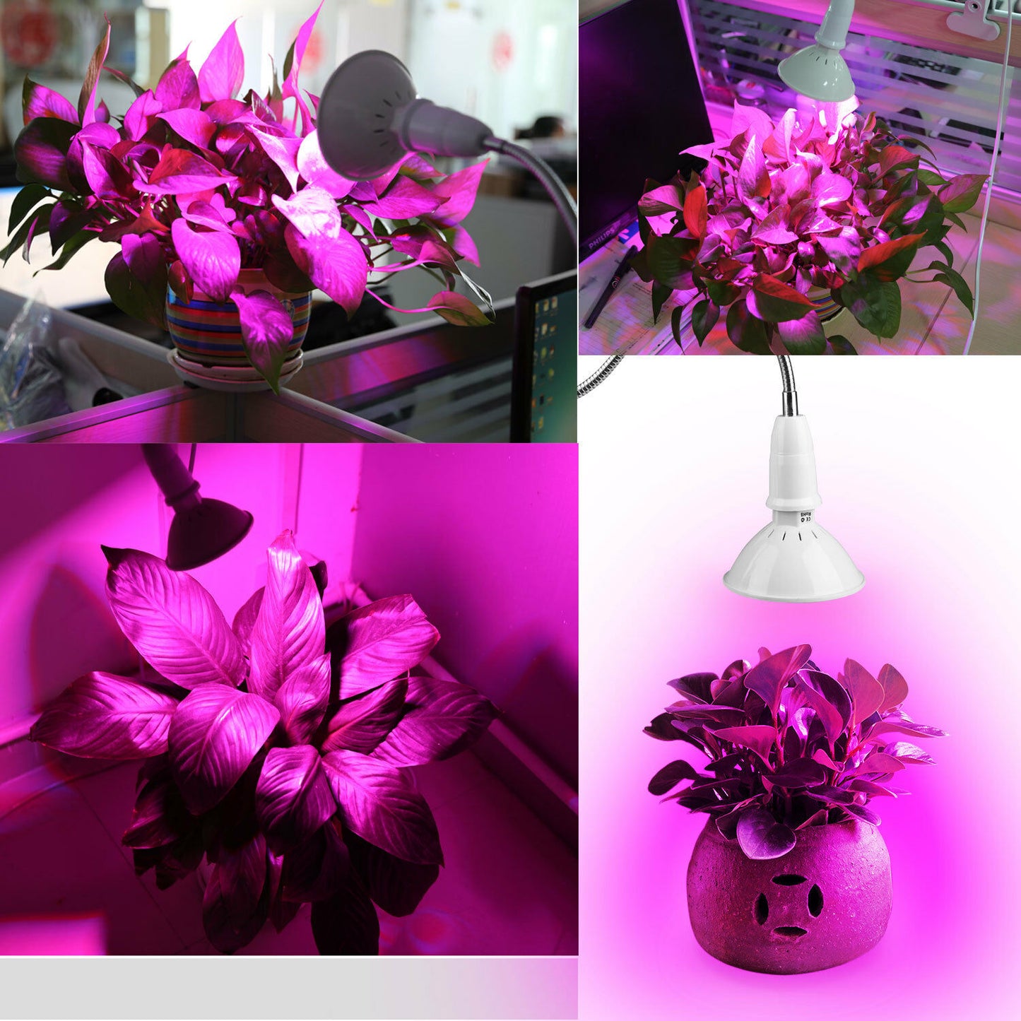 220 luces LED de cultivo bombillas de luz UV planta hidropónica de interior crecimiento vegetal espectro completo