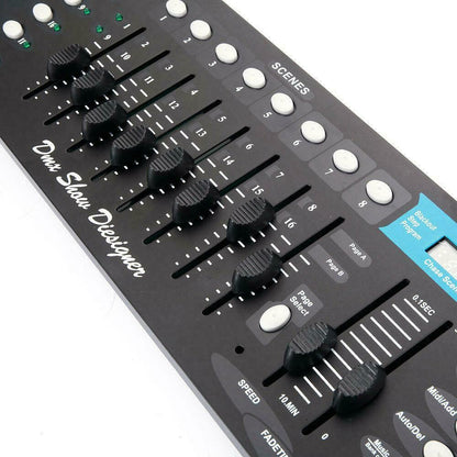 Nuevo Controlador de luz de escenario 192CH DMX512, consola de iluminación de discoteca láser para DJ, color negro