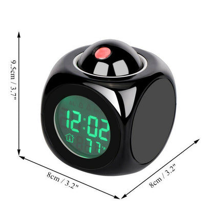 Digital Projection Alarm Clock With LCD Display Voice Talking LED Projector