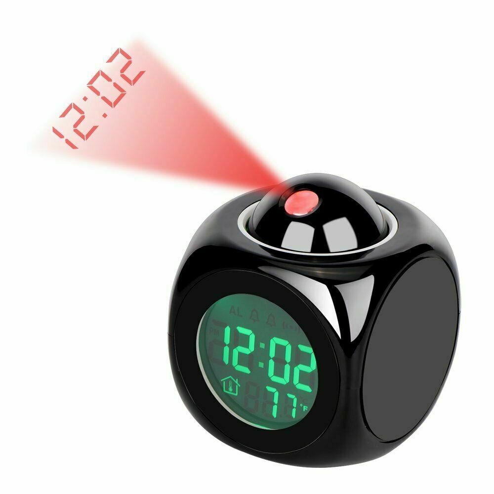 Despertador de proyección digital con pantalla LCD Proyector LED parlante de voz