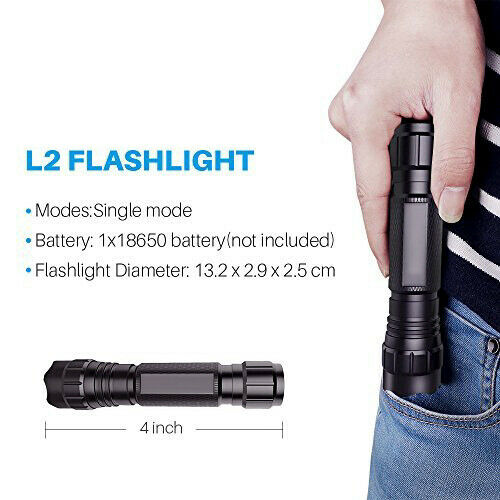 Tactical Flashlight 1000 Lumen LED Rechargeable for Outdoor Hunting Shooting