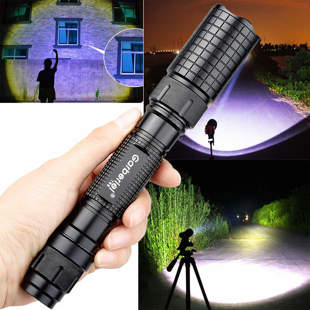 Tactical Police 900000Lumen T6 5Modes LED Flashlight Aluminum Zoomable Torch