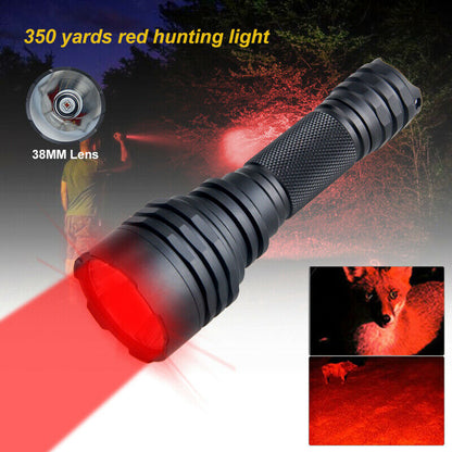 Potente linterna LED Greeb/roja de 500/350 yardas, antorcha de caza, depredador de cerdo Coyote