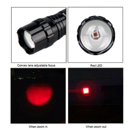 Paquete de 3 linternas LED de caza con luz roja de largo alcance y modo único con zoom