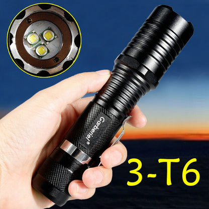 Tactical Police 99000LM 5 Modes 3 x T6 LED Flashlight Powerful Zoom Torch