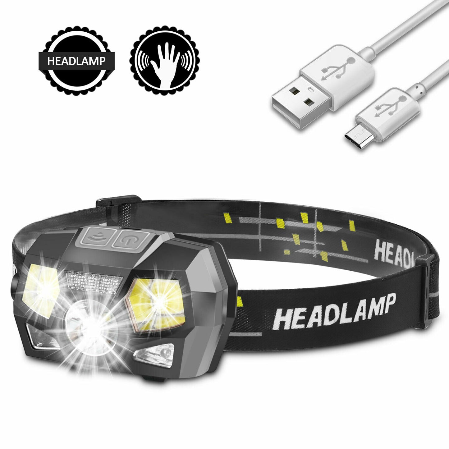 6 Modes USB Rechargeable LED Headlamp Headlight Head Lamp Flashlight
