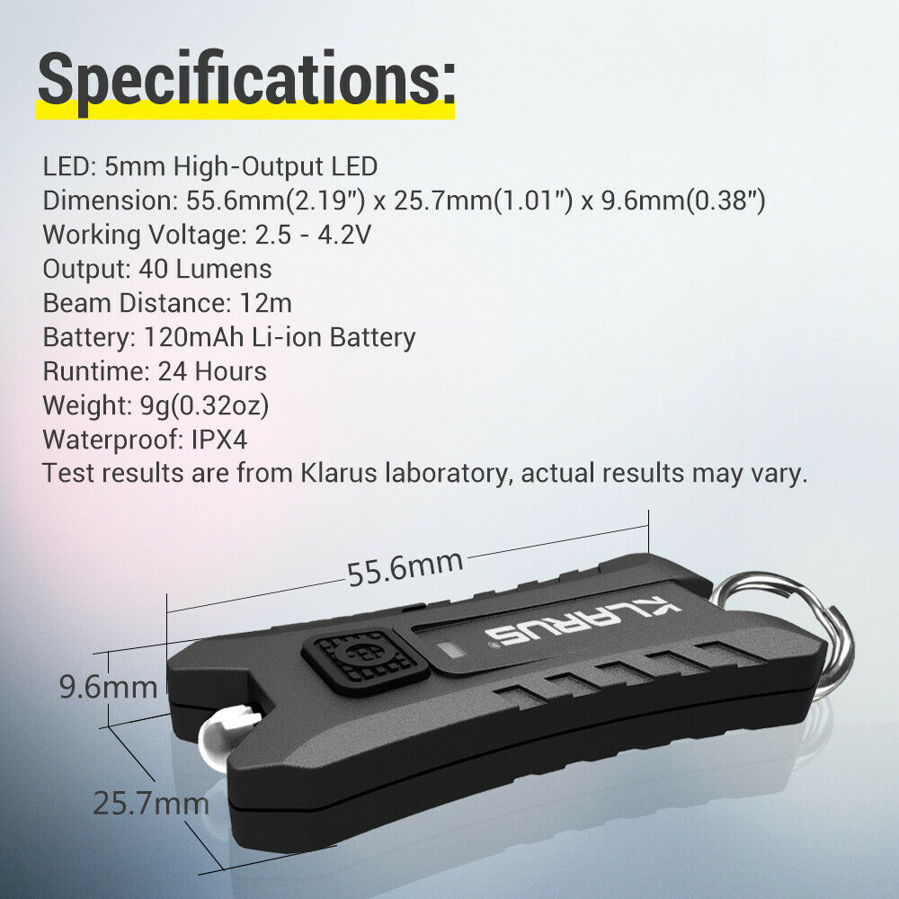 Mi2 Mini LED llavero linterna recargable brillante EDC llavero luz