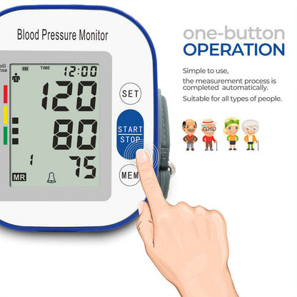 Automatic High Blood Pressure Monitor BP Cuff Gauge Heart Rate Machine