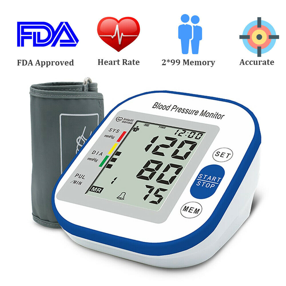 Automatic High Blood Pressure Monitor BP Cuff Gauge Heart Rate Machine