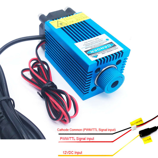Blaues PWM/TTL-Lasergravurmodul/fokussierbarer 450-nm-4-W-Hochleistungsätzlaser