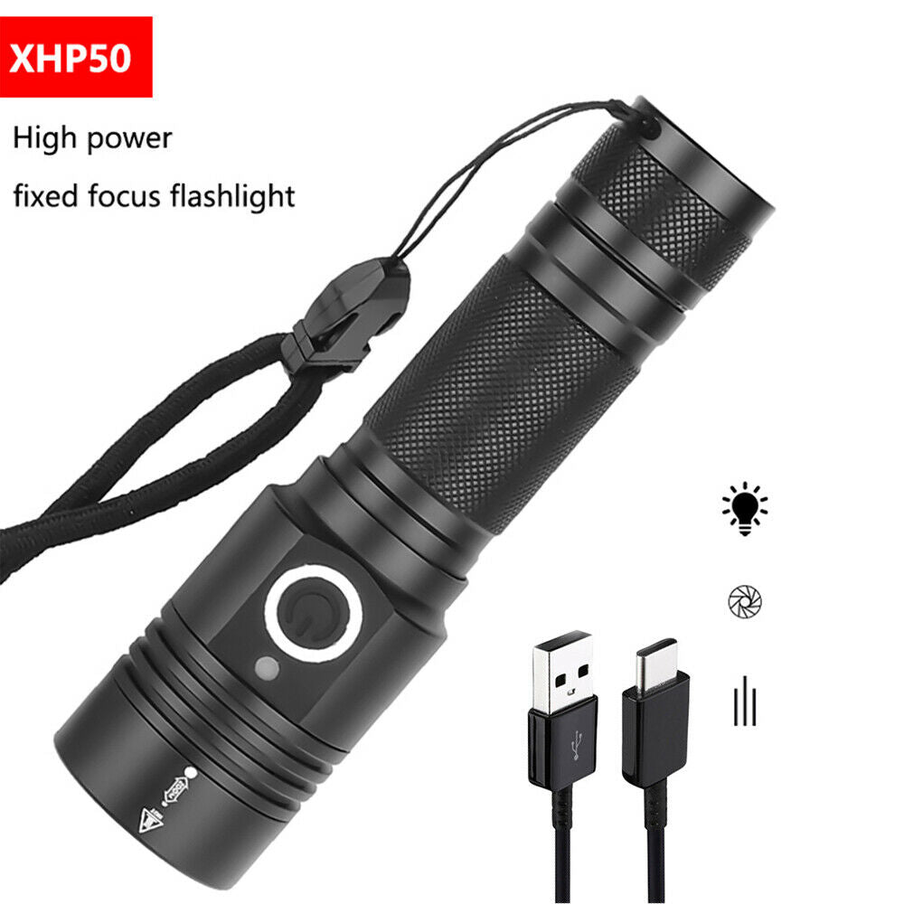 Linterna XHP50 de 900000 lúmenes con zoom magnético LED recargable por USB 18650