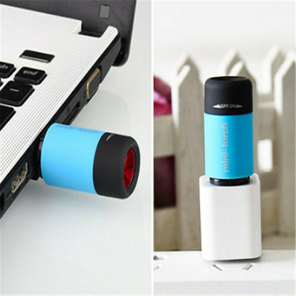 Mini linterna LED de bolsillo, lámpara de antorcha, llavero de Camping recargable por USB