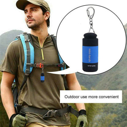 Mini linterna LED de bolsillo, lámpara de antorcha, llavero de Camping recargable por USB