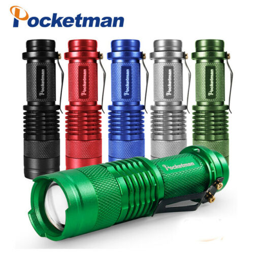 3 Modes 8000LM Q5 Mini 6 Colors LED Flashlight Zoomable Portable Pocket Light