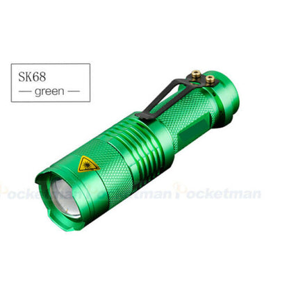 3 modos 8000LM Q5 Mini 6 colores LED linterna con zoom portátil luz de bolsillo
