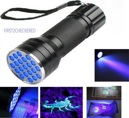 UV Flashlights Ultra Violet 21 LED Mini Blacklight Aluminum Torch Light