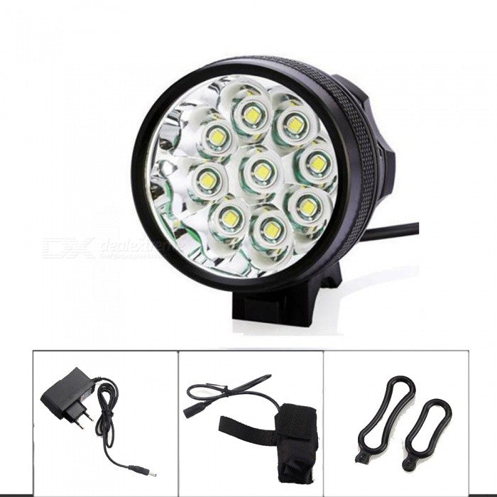12000lm Bicycle Light XML-T6 9-LED 3-Mode Cold White Bike Light Headlamp
