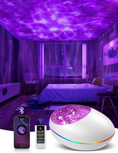 Northern Lights Aurora Projector 3 in 1 Night Light with White Noise, Timer, Bluetooth Speaker Galaxy Light Skylight Space Light for Ceiling Party Lights Room Accessories for Adults or Kids