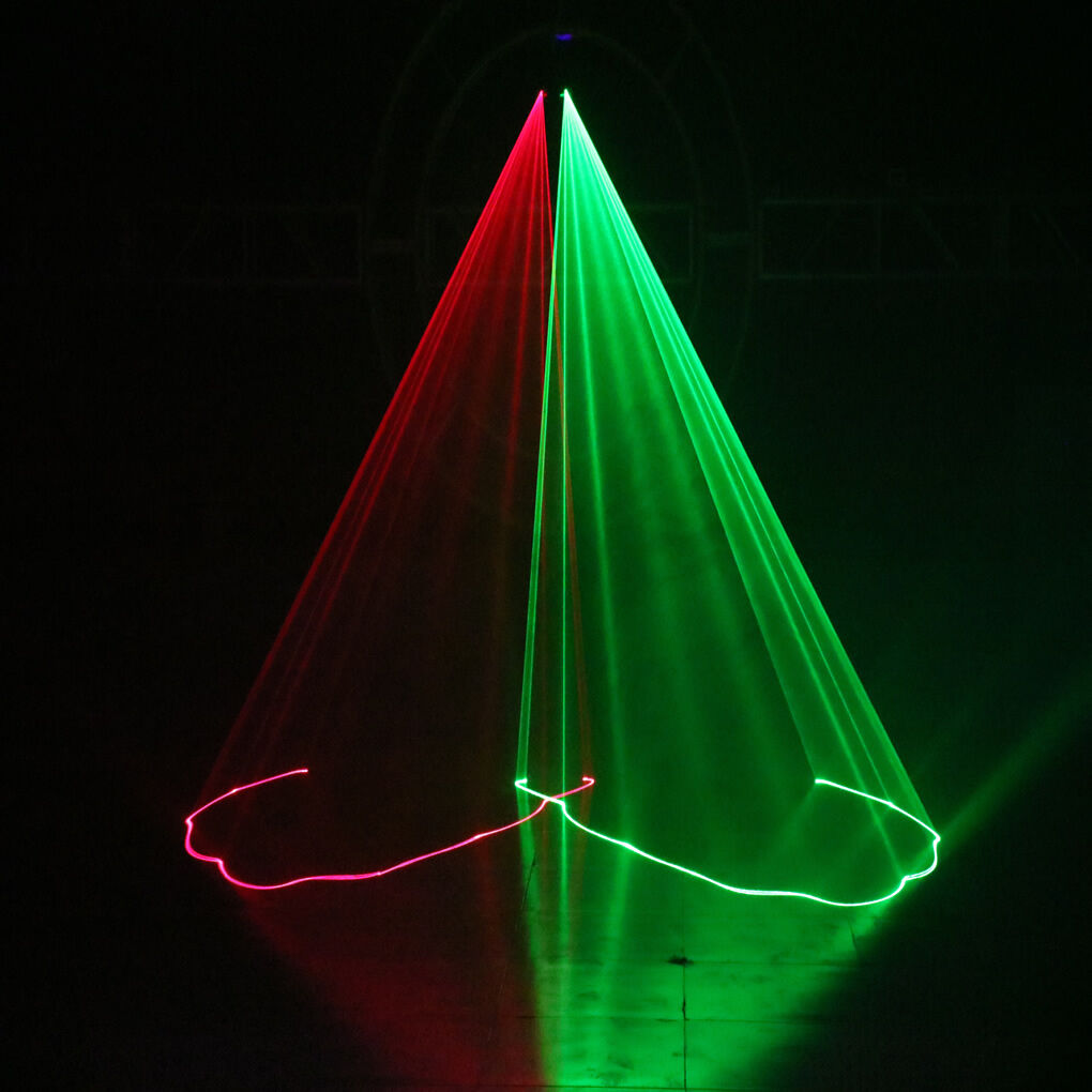 2 Lens RG Beam DMX Laser Projector Lights Party DJ Animation Scan Stage Lighting