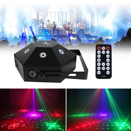 Proyector láser Luces de escenario Iluminación LED RGB de 8 ojos DJ Disco Party Club KTV Navidad
