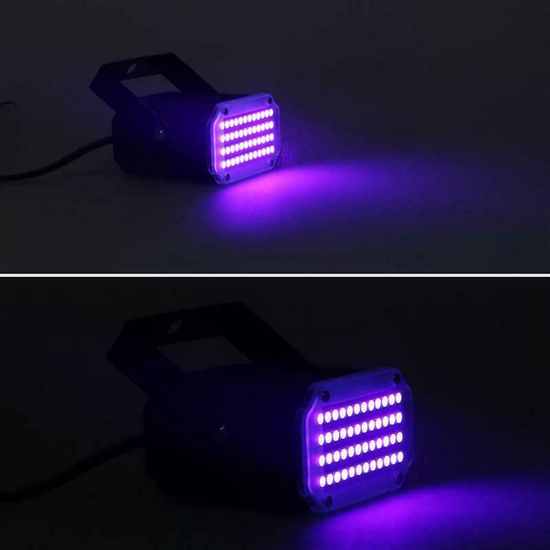48LED RGB UV blanco estroboscópico discoteca DJ fiesta iluminación de escenario Flash activada por sonido