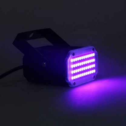 48LED RGB UV White Strobe Disco DJ Party Sound Activated Flash Stage Lighting