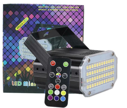 48LED RGB UV blanco estroboscópico discoteca DJ fiesta iluminación de escenario Flash activada por sonido
