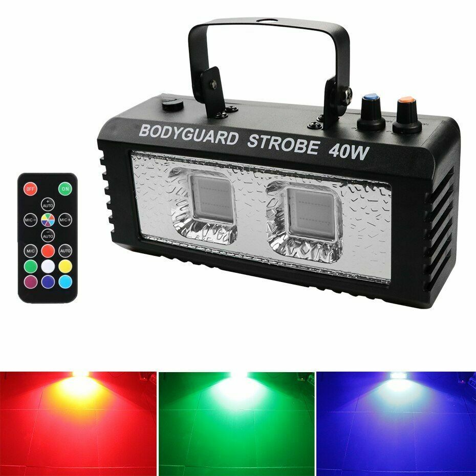 Disco Strobe Lights RGB White DJ Remote Control Sound Flash Wedding Stage Effect