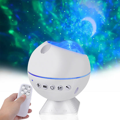 LED Starry Sky Projector Light USB Moon Galaxy Star Night Lamp Ocean Wave Remote