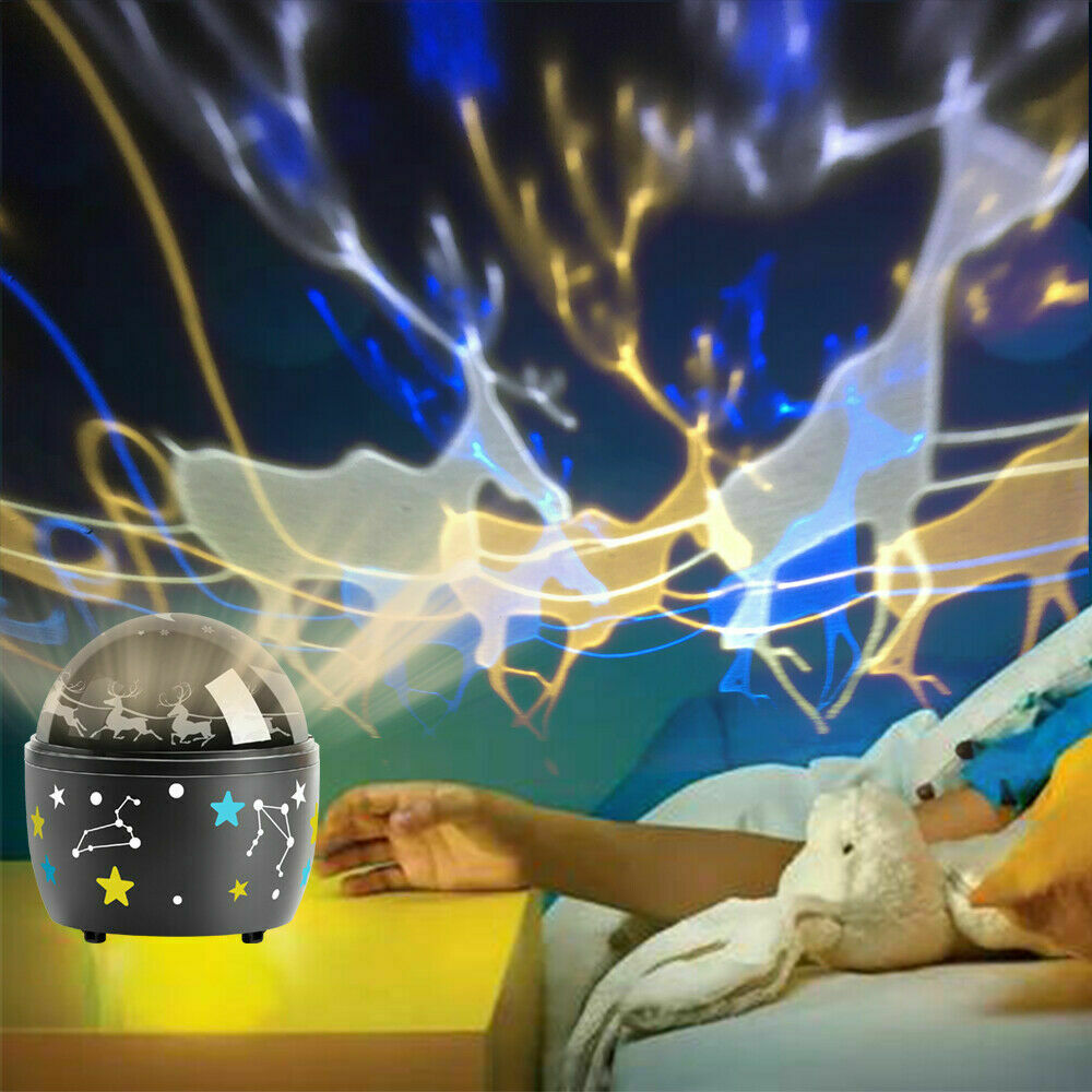 360° Rotating LED Starry Night Light Projector USB Moon & Star Kids Room Decor
