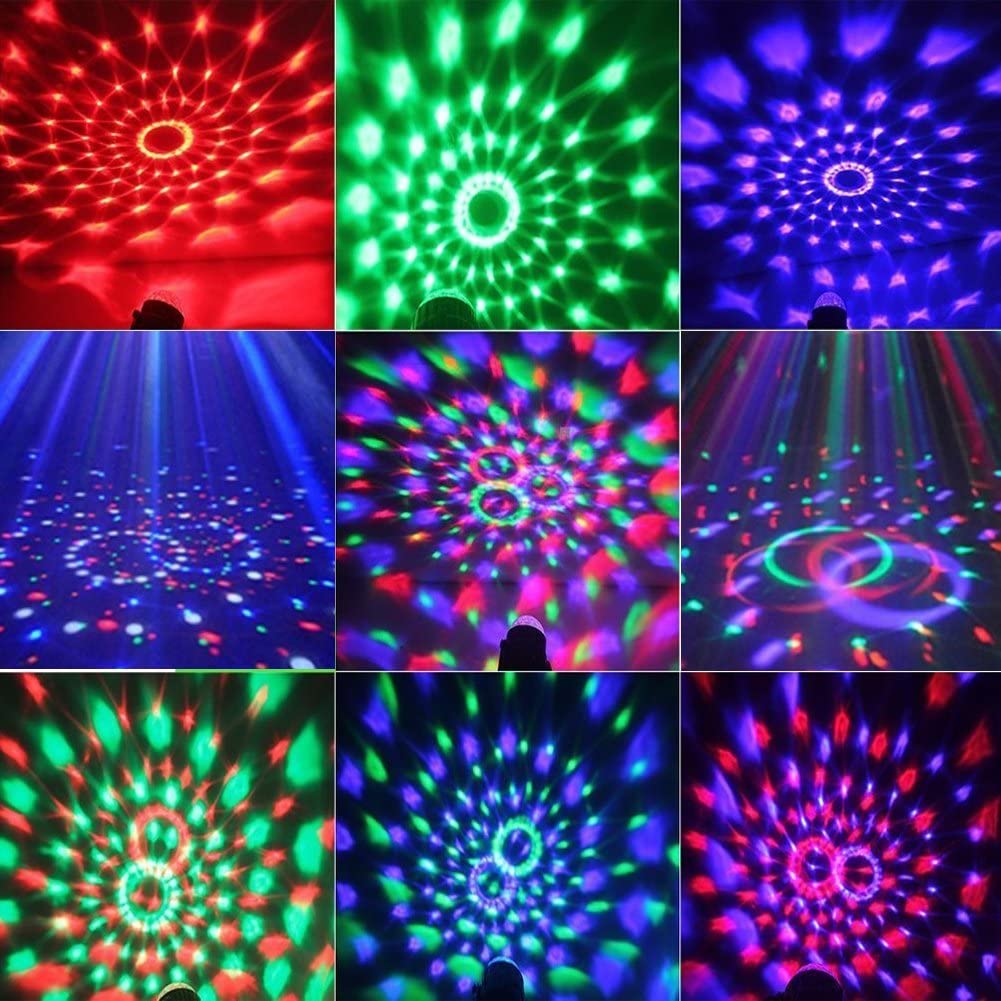 Luces de fiesta activadas por sonido 7 modos Luz par de escenario para el hogar Sala Fiestas de baile Cumpleaños DJ Bar Karaoke Navidad Boda Show Club Pub