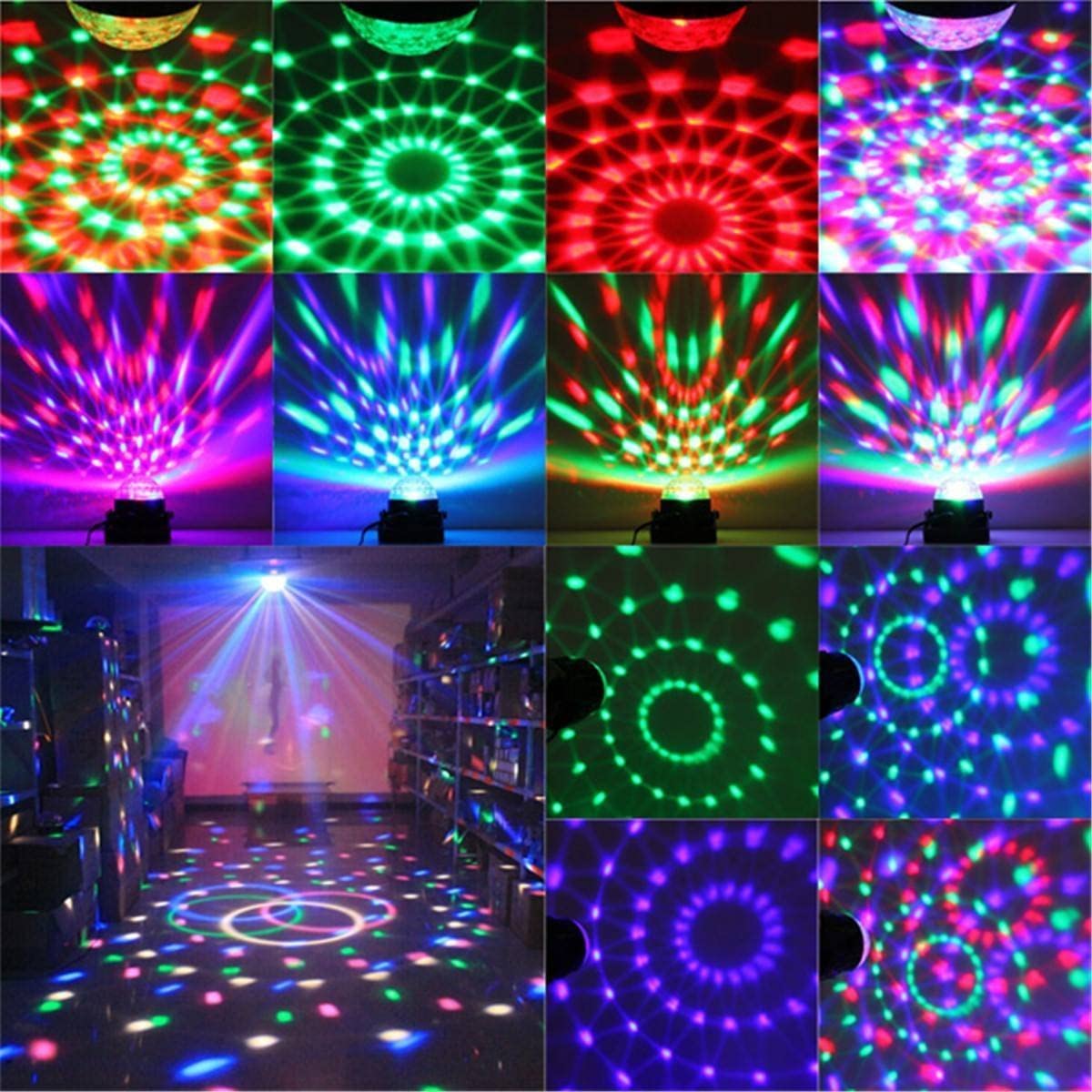 Sound Activated Party Lights 7 Modes Stage Par Light for Home Room Dance Parties Birthday DJ Bar Karaoke Xmas Wedding Show Club Pub