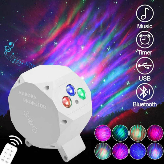 LED Galaxy Starry Night Light Projector Aurora Sky Party Speaker Lamp Remote